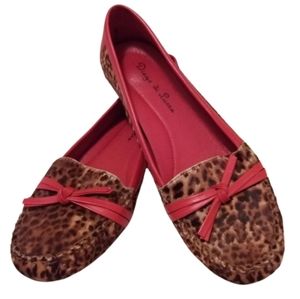 Diego di Lucca Leopard Flats with Red Bow